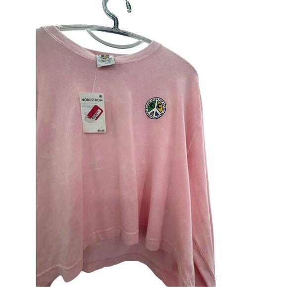 New with tags Cross Colours Pink Long Sleeve Crop Top Black Lives Matter new wit - Picture 6 of 11